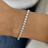 Round Tennis Bracelet 1.6ct TCW, White Gold 14K