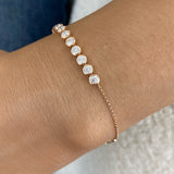 Round Tennis Bracelet 1.7ct TCW, Rose Gold 14K