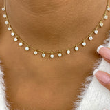 Fringed Choker Choker Necklace 3.5ct TCW, 14K Gold