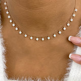 Fringed Choker Choker Necklace 3.5ct TCW, 14K Gold