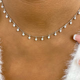 Fringed Choker Choker Necklace 2ct TCW, 14K Gold