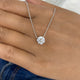 Solitaire Pendant Necklace 1.5ct TCW, 14K Gold