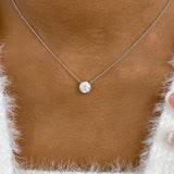Solitaire Pendant Pendant Necklace 1.5ct TCW, 14K Gold