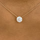 Solitaire Pendant Necklace 1.5ct TCW, 14K Gold