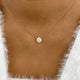 Solitaire Pendant Necklace 1.5ct TCW, 14K Gold