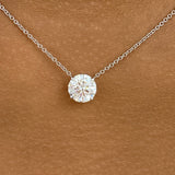 Solitaire Pendant Necklace 2ct TCW, 14K Gold