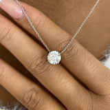 Solitaire Pendant Necklace 2ct TCW, 14K Gold