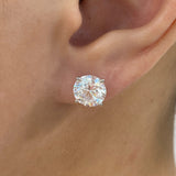 Solitaire Stud Earrings 5ct TCW, 14K Gold