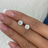Solitaire Stud Earrings 2.5ct TCW, 14K Gold