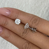 Solitaire Stud Earrings 2.5ct TCW, 14K Gold