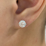 Solitaire Stud Earrings 2.5ct TCW, 14K Gold