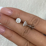 Solitaire Stud Earrings 2ct TCW, 14K Gold