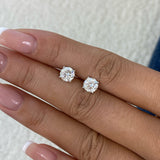 Solitaire Stud Earrings 2ct TCW, 14K Gold