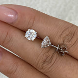 Solitaire Stud Earrings 2ct TCW, 14K Gold