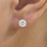 Solitaire Stud Earrings 2ct TCW, 14K Gold