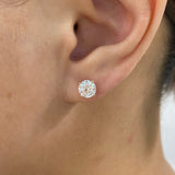 Solitaire Stud Earrings 2ct TCW, 14K Gold