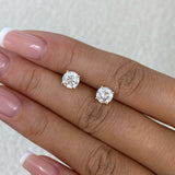 Solitaire Stud Earrings 2ct TCW, 14K Gold
