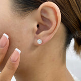 Solitaire Stud Earrings 2ct TCW, 14K Gold