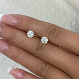 Solitaire Stud Earrings 2ct TCW, 14K Gold