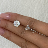 Solitaire Stud Earrings 6ct TCW, 14K Gold