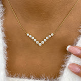 Chevron Choker Necklace 2.5ct TCW, 14K Gold