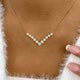 Chevron Choker Necklace 2.5ct TCW, 14K Gold