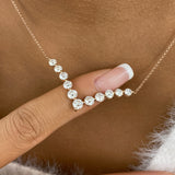 Chevron Choker Necklace 2.4ct TCW, 14K Gold