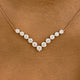 Chevron Choker Necklace 2.4ct TCW, 14K Gold