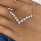Chevron Choker Necklace 2.4ct TCW, 14K Gold