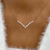Chevron Choker Necklace 2.4ct TCW, 14K Gold