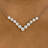 Chevron Choker Necklace 2.4ct TCW, 14K Gold