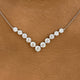 Chevron Choker Necklace 2.4ct TCW, 14K Gold