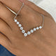 Chevron Choker Necklace 2.4ct TCW, 14K Gold