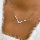 Chevron Choker Necklace 2.4ct TCW, 14K Gold