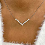 Chevron Choker Necklace 2.4ct TCW, 14K Gold