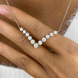 Chevron Choker Necklace 2.4ct TCW, 14K Gold