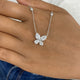 Butterfly Diamond Pendant Necklace, 14K Gold