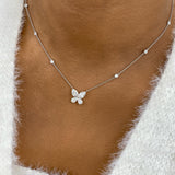 Butterfly Diamond Pendant Necklace, 14K Gold