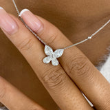 Butterfly Diamond Pendant Necklace, 14K Gold