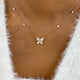 Butterfly Diamond Pendant Necklace, 14K Gold