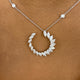 Open Circle Diamond Pendant Necklace, 14K Gold