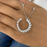 Open Circle Diamond Pendant Necklace, 14K Gold