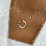 Open Circle Diamond Pendant Necklace, 14K Gold