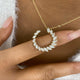Open Circle Diamond Pendant Necklace, 14K Gold