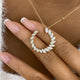 Open Circle Diamond Pendant Necklace, 14K Gold