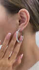 Diamond Hoop Earrings 3.1 ct White Gold