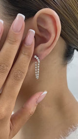 Diamond Threader Earrings 1.2 ct White Gold