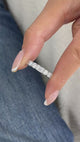 Emerald & Round Ring 2.3ct TCW, White Gold 14K