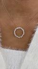 Circle Wreath Necklace 2.6 ct TCW , Solid Gold 14k