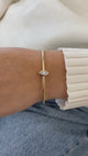 Diamond Bangle Bracelet 0.7 ct Yellow Gold